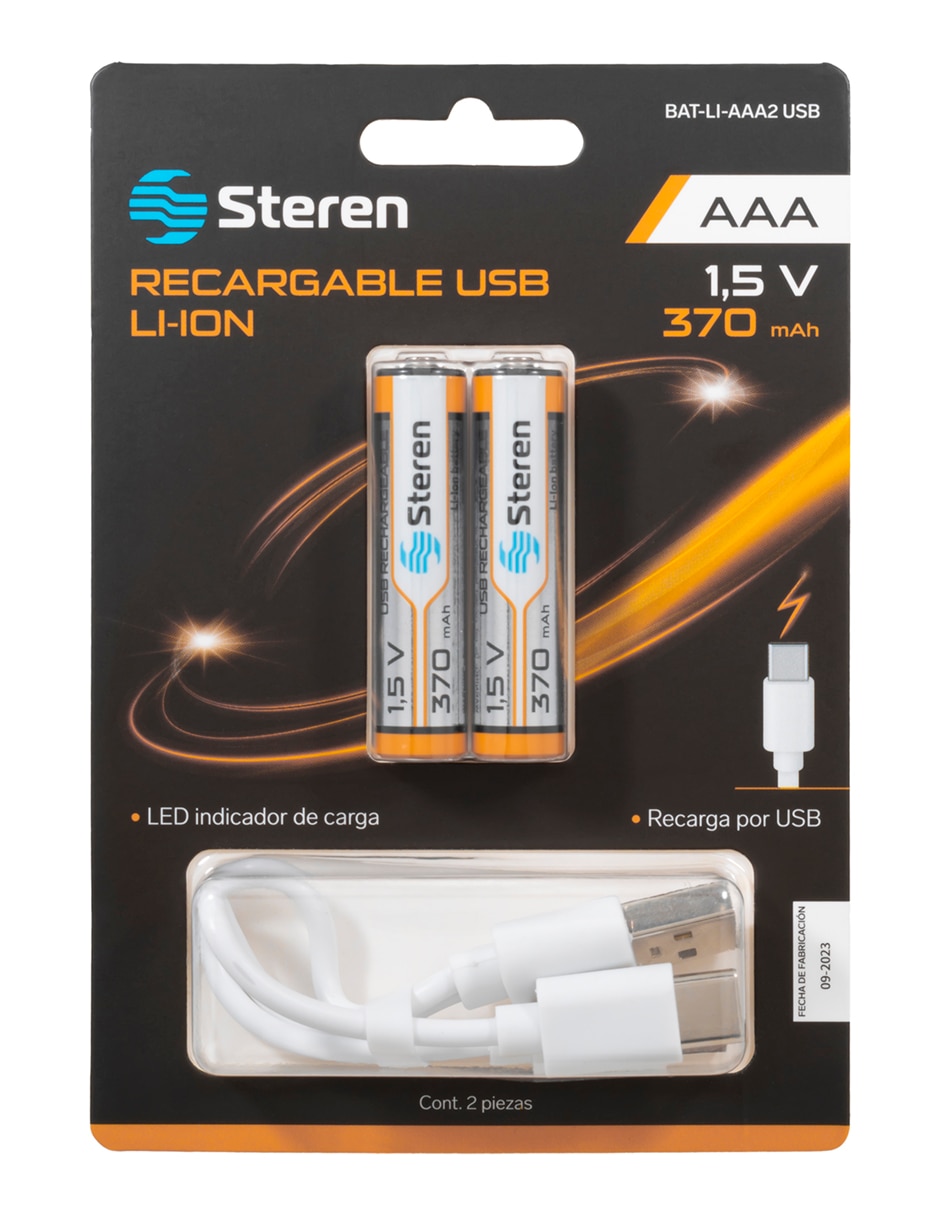Paquete de pilas AAA Litio Steren 3.7 V 2